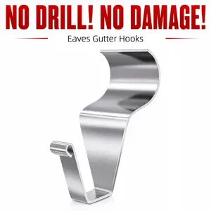 Heavy‑Duty Siding Hooks 10 Pack, No‑Hole Stainless Steel Clips, Outdoor Patio Horizontal Siding Hangers for Wreath Decor