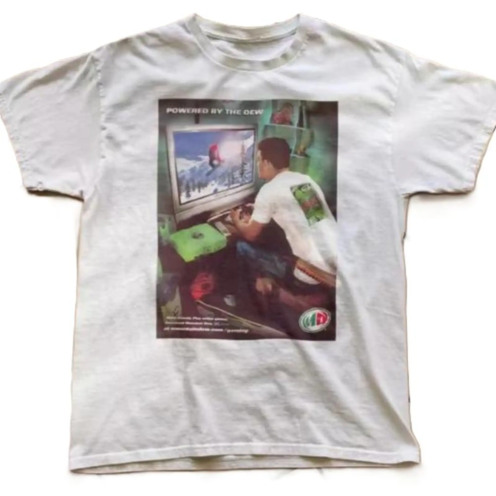 Mountain Dew Ad Campaign Retro Vintage T-Shirt, Unisex Vintage Graphic Tees Gothic Grunge Y2k Emo Scene Amity Affliction Style Clothes Men Women Streetwear Summer