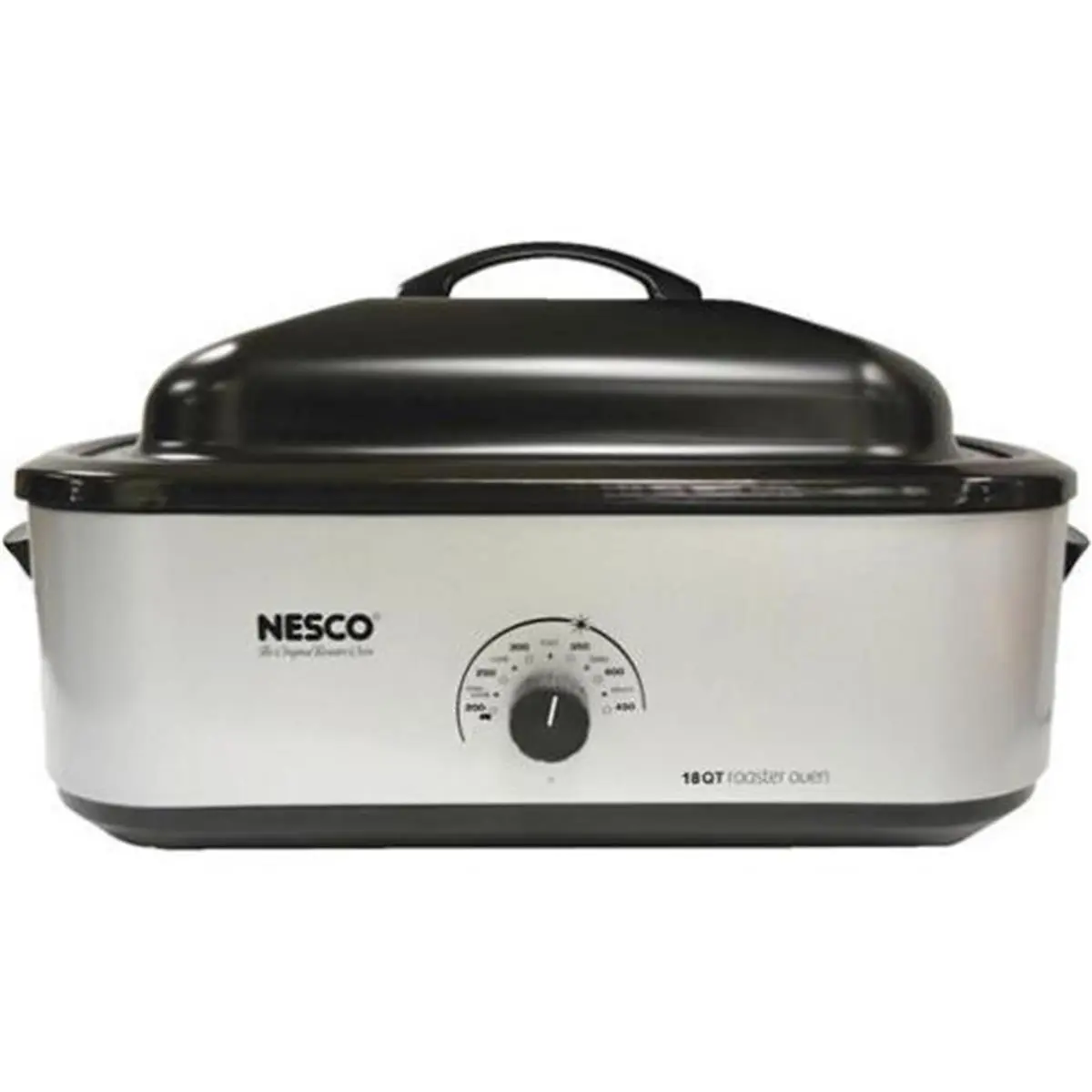 Nesco QZ5925 Automatic 18 qt Large Capacity Energy Efficient Roaster Oven with Roasting Rack - Metallic Silver, Home Kitchen Appliances