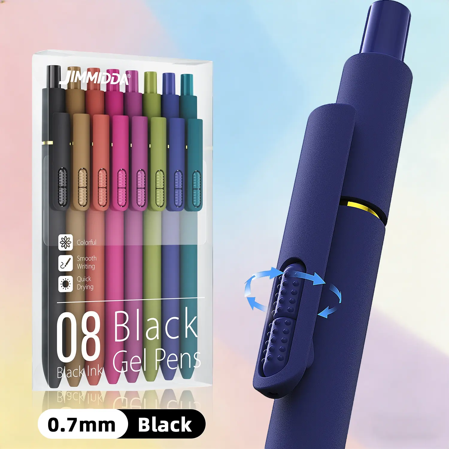 8 Pack Colorful Gel Pens, Retractable Fine Point Clicker Pens in Vintage/Morandi Styles, Smooth Writing and Easy to Use for Students, Teachers and Artists, Drawing Writing Planner and Crossword Puzzles,magical pen,gift,Colorful Crafts BackToSchool
