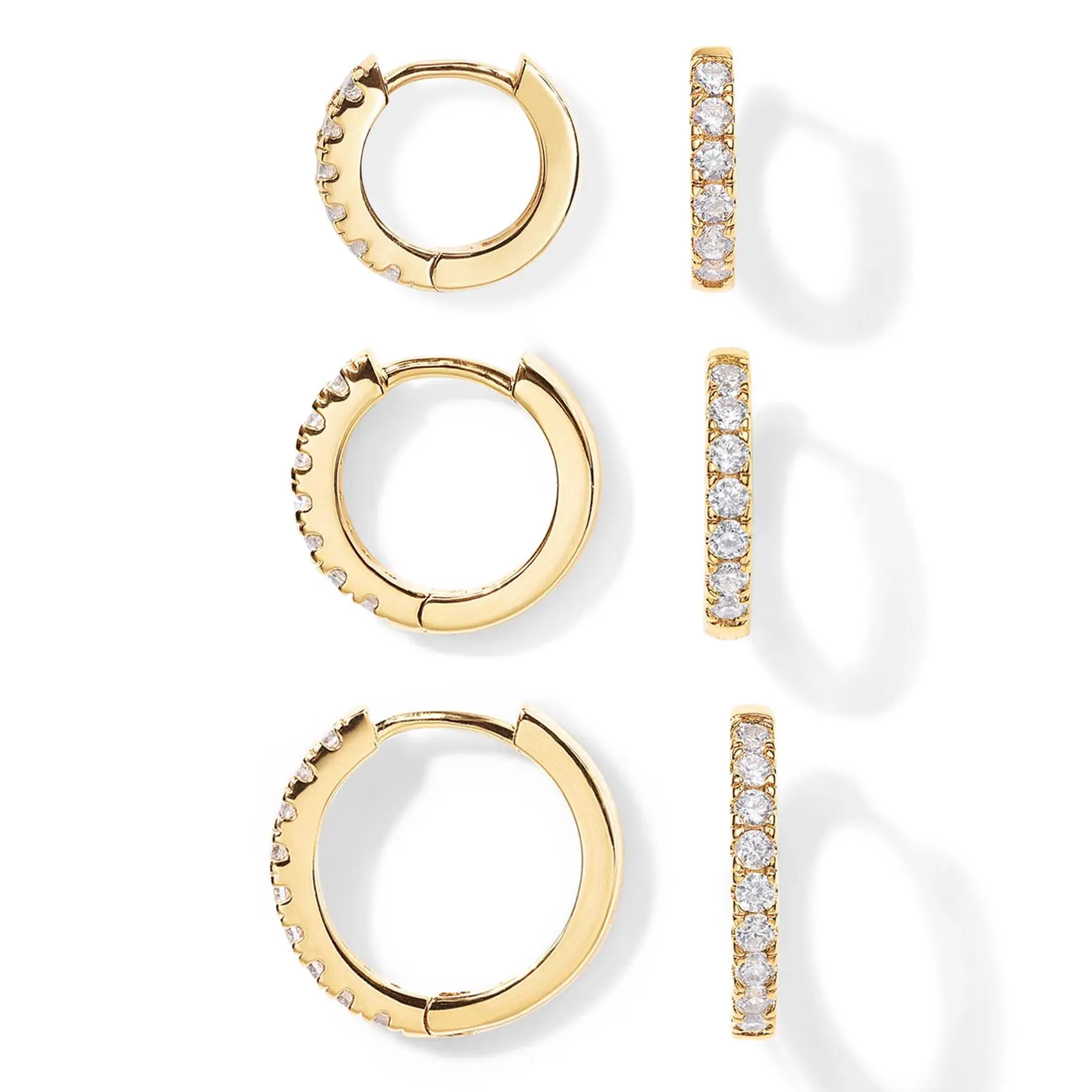 UURiel New Hoop Earrings Cubic Zirconia Fashion Earrings, 3 Pieces/Set Tiny Hoop Huggie Cuff Earrings for Women Men  hoop earring