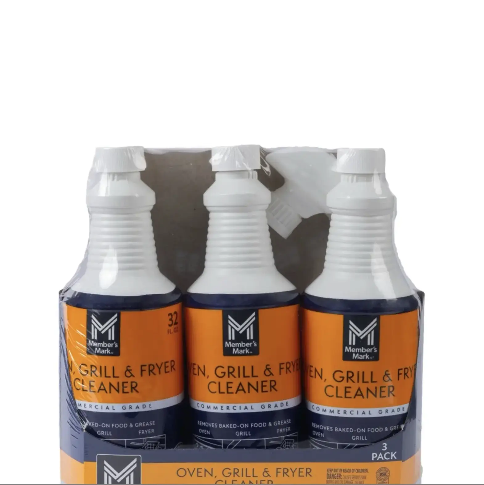 Member's Mark Commercial Liquid Multipurpose Degreaser Spray Cleaner - Kitchen, Industrial, Food Service Oven, Grill & Fryer Oil Cleaner, 32 oz, 3 Pk - For Stainless Steel Surfaces, Includes Gloves