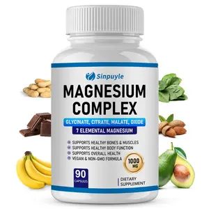 Magnesium Complex 1000mg (Glycinate/Citrate) - Boost Bones, Muscles & Energy | 90 Vegan Capsules