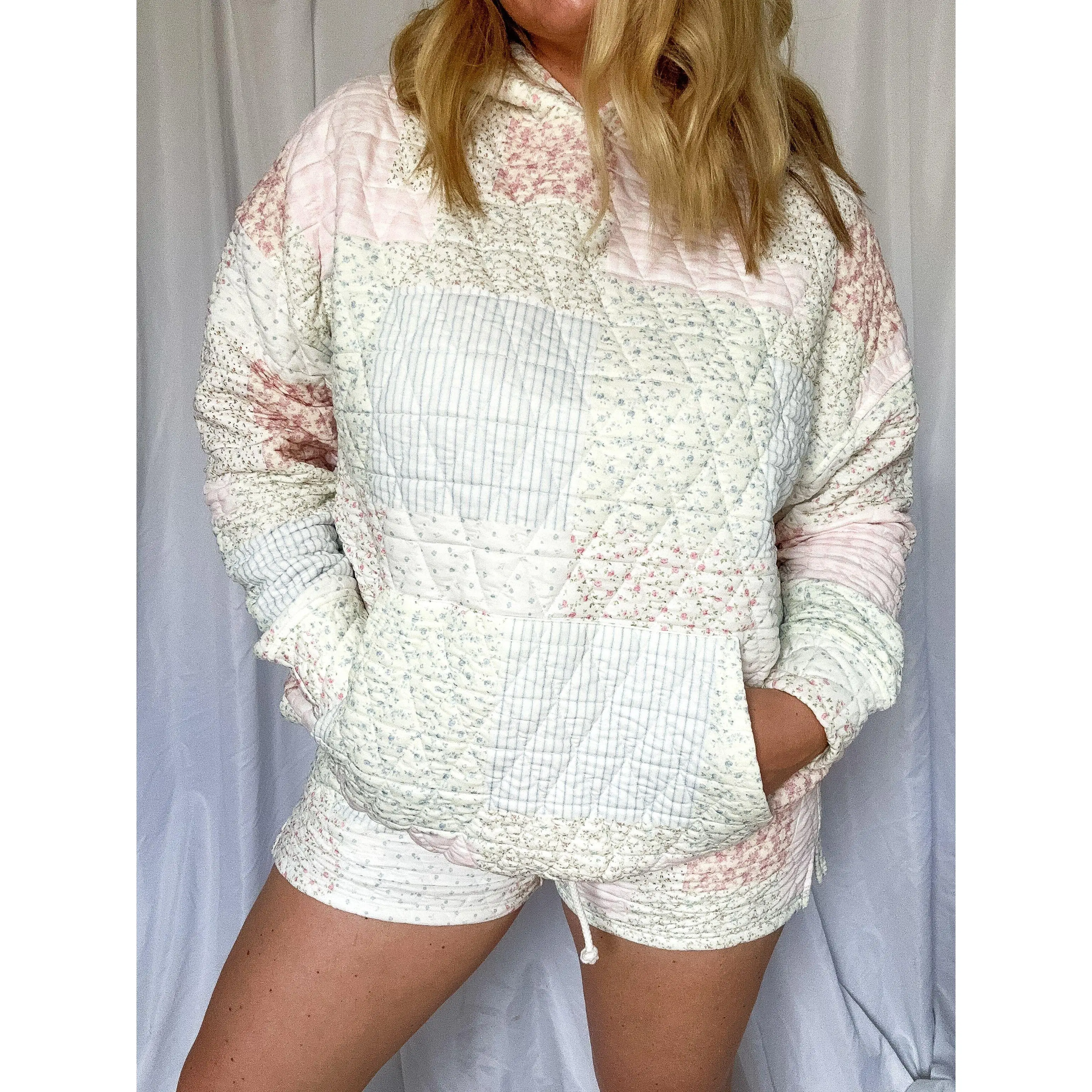 Pastel Tide Quilted Hoodie