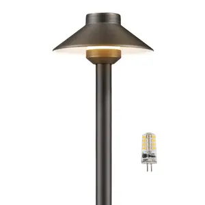 Gardenreet Solid Brass Low Voltage Landscape Pathway Light - Hat Shape