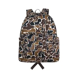 BA0236-Back to School Essential: Durable & Lightweight Camouflage Brown Backpack