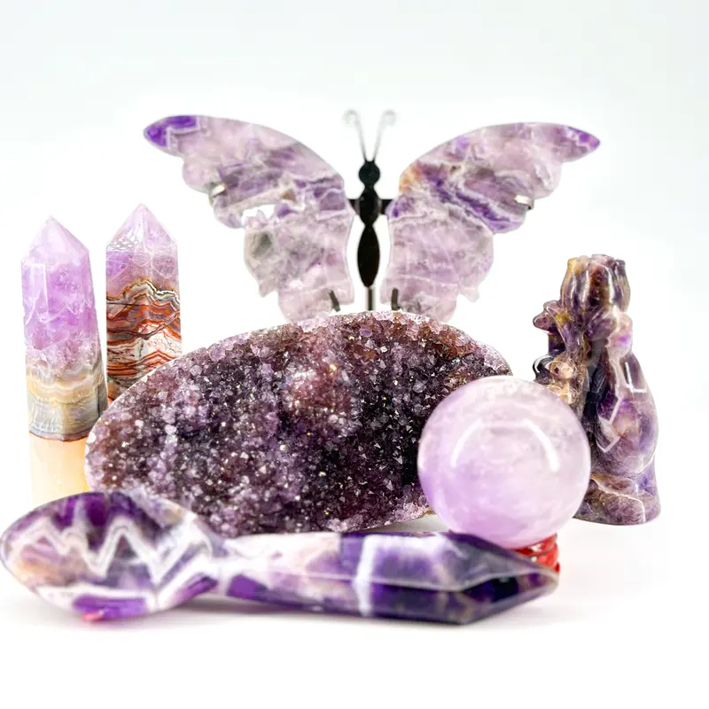 【SG Live】Natural Crystal Sphere Tower Carving Customize set For Home Decoration SG-02