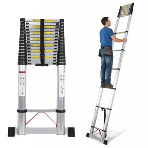 Telescoping Extension Ladder 23.62 FT Heavy Duty 330lbs Max Capacity Portable Folding Aluminum Telescopic Ladder with Non-slip Feet & Balance Bar for RV or Outdoor Work