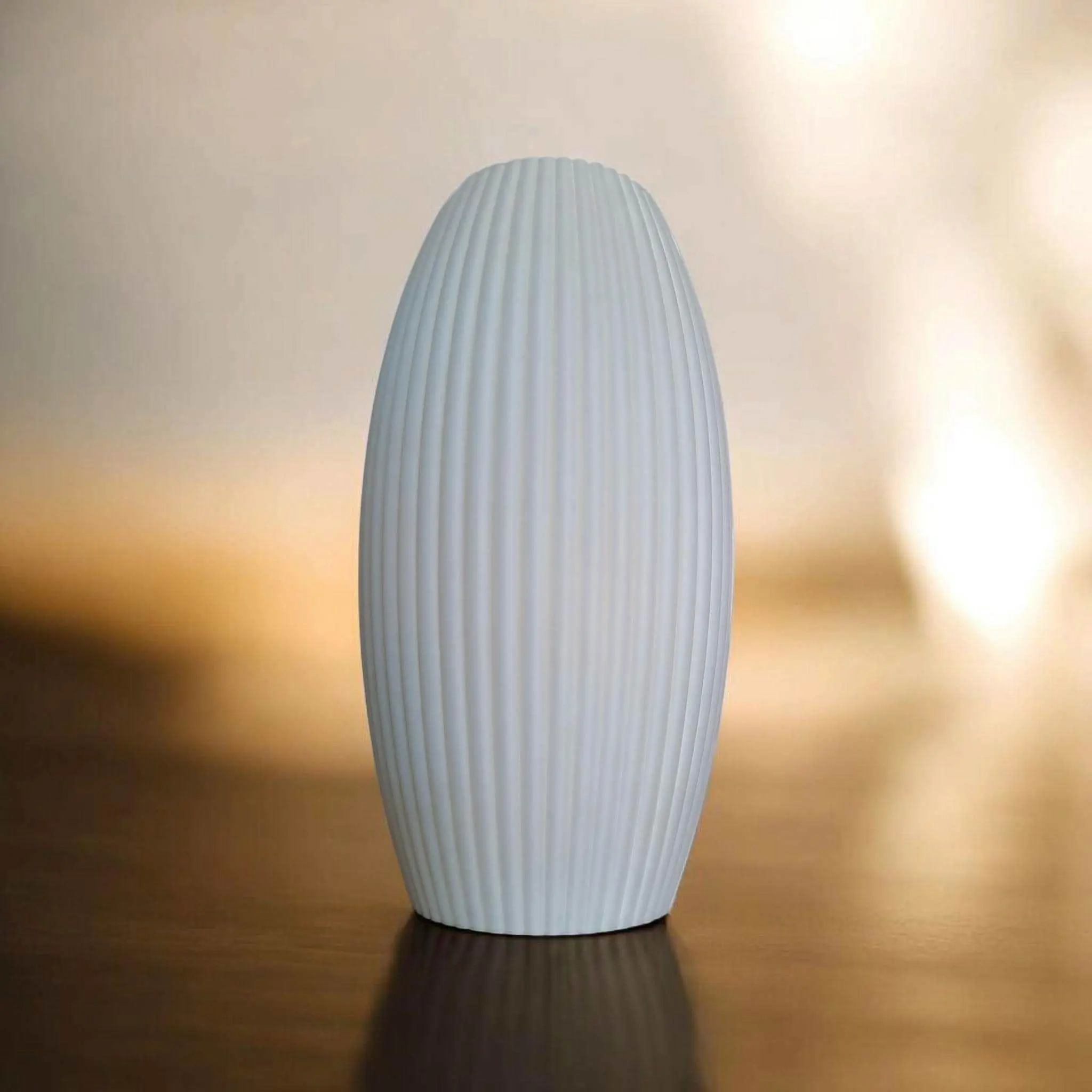Alexia Ribbed Vase | Handmade Modern Decorative Sculpture | Luxury Minimalist Home Decor | Eco Friendly PLA