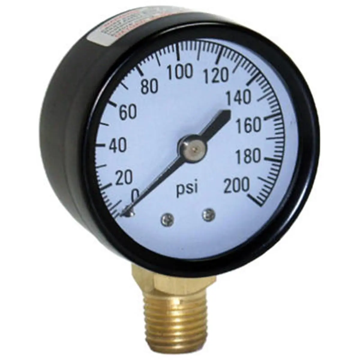 212 MAIN Hardware Water Source Pressure Gauge M1002-4L - 100 lbs. Pressure, 1/4 in. Bottom Mount, Stainless Steel Case, Glass Front for Automotive & Motorcycle Tire Repair Tools, Pressure Gauges