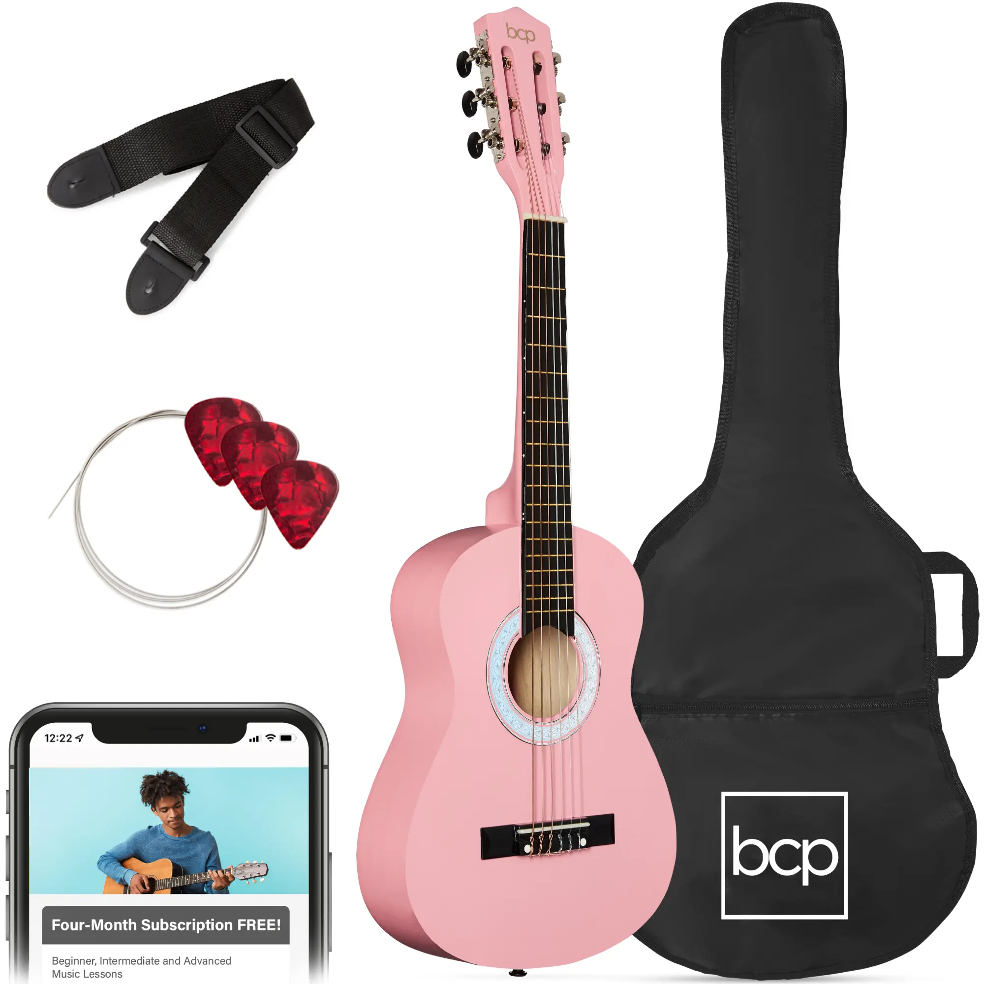 Best Choice Products 30in Kids Acoustic Guitar Beginner Starter Kit w/ Strap, Case, Strings