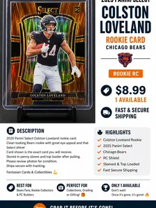 2025 Panini Select Colston Loveland Rookie Card Chicago Bears RC 453/899