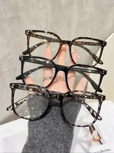 3 Pairs Unisex Square Classic Flat Glasses, Trendy Casual Eyeglasses, Clear Lenses, Ideal for Outdoor Travel, Office, Vacation Accessories, All Seasons