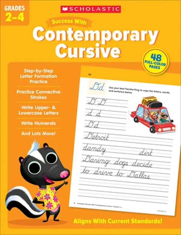 Scholastic Success with Contemporary Cursive Grades 2-4 Workbook -- Scholastic Teaching Resources - Paperback