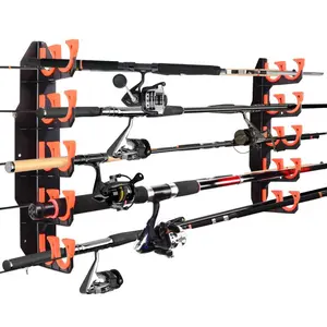 10-Rod Fishing Rod Rack | Garage Wall & Ceiling Mounted Fishing Rod Holder | Multi-Mount Fishing Storage Rack for Home Garage | Sturdy Fishing Tackle Organizer, Ideal Father's Day & Birthday Gift for Fishing Enthusiasts