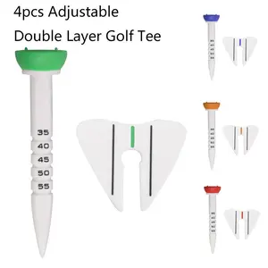 Golf Tees Adjustable Height, Unbreakable Height Adjustable Golf Tees with Triangle Mark, Golf Tees Enhance Accuracy Distance Golf Accessories - Golf Tee Designed for Directional Aiming, Golf Equipment