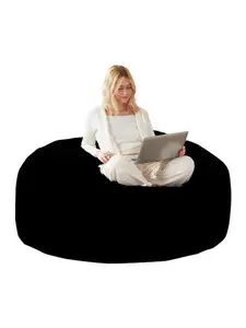 [Bellemave]4FT /5FT/6FT/ bean bag chair, memory foam filling, adult and teen bean bag chair, soft sofa with removable flannel cover, round sofa for living room, bedroom, college dorm