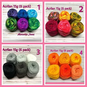 Acrilan 3 Hebras 15g (6 pack) 90g per pack - embroidery thread 3 ply - Estambre