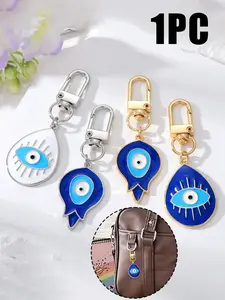 Boho Blue Evil Eye Keychain, Vintage Bag Charm, Multicolor Water Drop Design, Perfect Gift for Easter, Mother's Day, Independence Day