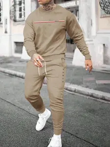 Men's pullover Sweatshirt And Sweatpants Set, Regular Fit Crew neck Sweatshirt, Personalized Printed Pattern, Fashion Casual Outfit , Men's Clothes for Fall Outfits & Winter Outfits, Suitable For Husband Or Boyfriend Gift, Street, Commute, Outdoor Use