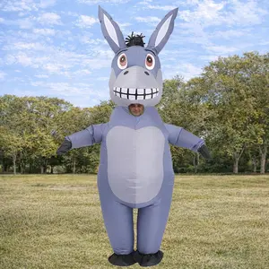 Inflatable Donkey Costume for Adults Funny Animal Halloween Costume Party Cosplay Blow Up Donkey Suit