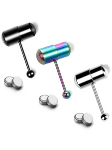 Stainless Steel Vibrating Tongue Ring, Punk Body Piercing Jewelry for Men & Women, Unisex Fashion Jewelry for Party, Daily Decor, Trendy All-match & Exquisite Jewelry for Birthday Gift