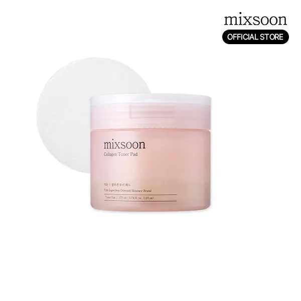 [mixsoon Official] Collagen Toner Pad, 5.74 fl.oz/170ml/110 Sheets - Vitality & Nutrition Toner Pads, Korean Skincare, Self Care Products for Glass Skin