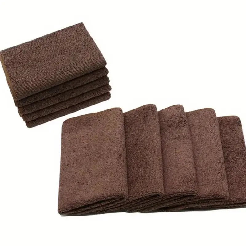 Brown Microfiber Cleaning Rags for Dusting - Soft and Efficient Cleaning Towels lint free Pack Cloth Multipurpose Reusable Dishwashing durable sink cleaning cloths Absorbent Kitchen