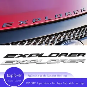 1 set 3D ABS EXPLORER Logo Letters Car Front Hood Bonnet Emblem Badge Sticker Car Styling Accessories For Ford EXPLORER 2011-2019