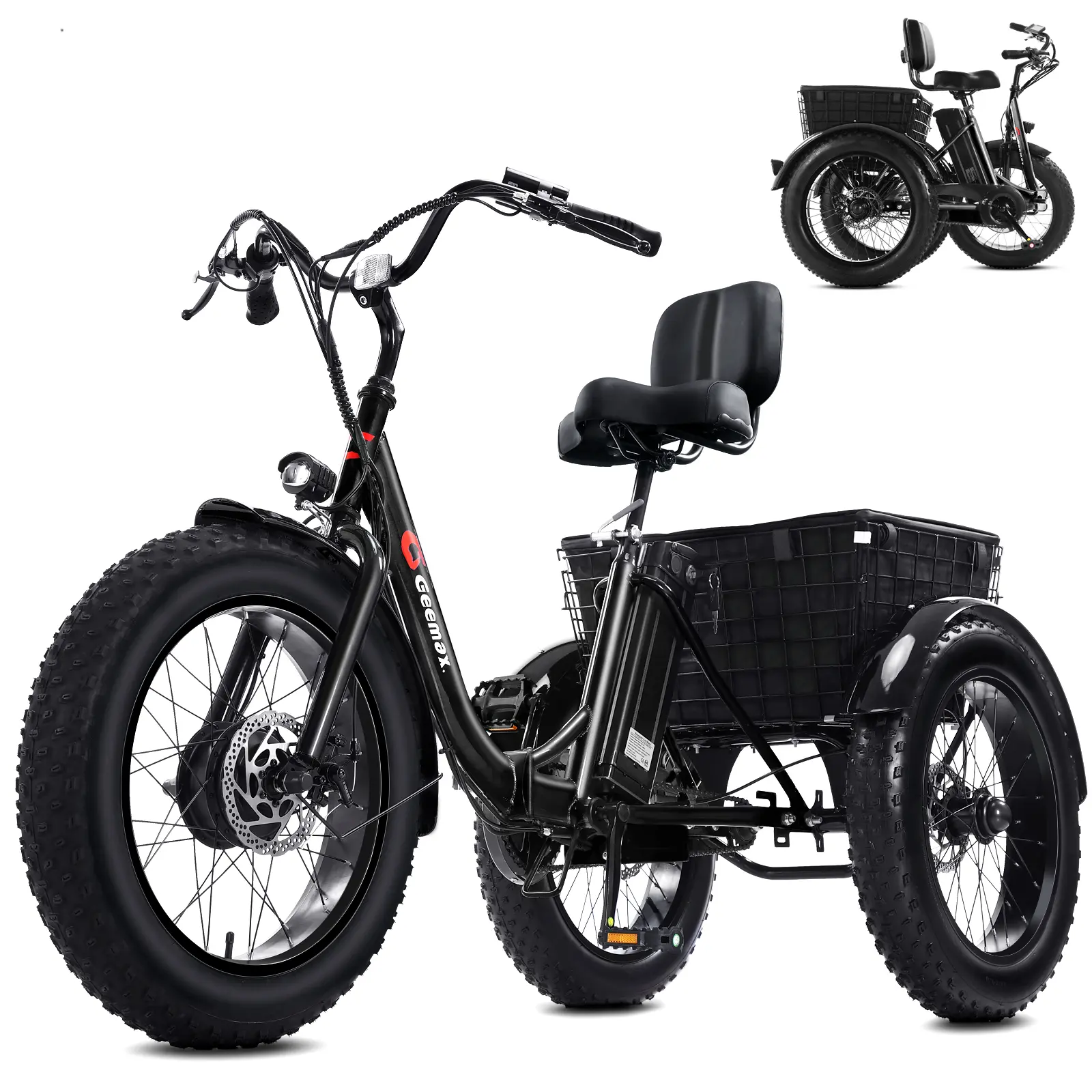 Adult Foldable Electric Tricycle with Fat Tires - 20MPH, 40Miles, 36V 13Ah Removable Battery, Waterproof Cargo Basket, Safe & Fun for Urban Commuting, Built To Last, Seniors