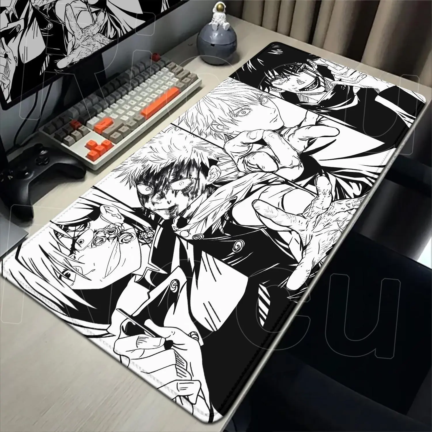 HD 60x30CM Black Anime Jujutsu Kaisen XXL Mouse Pad Gojo Satoru Mouse Pads Computer Gaming Peripheral PC Accessories Desk Mat