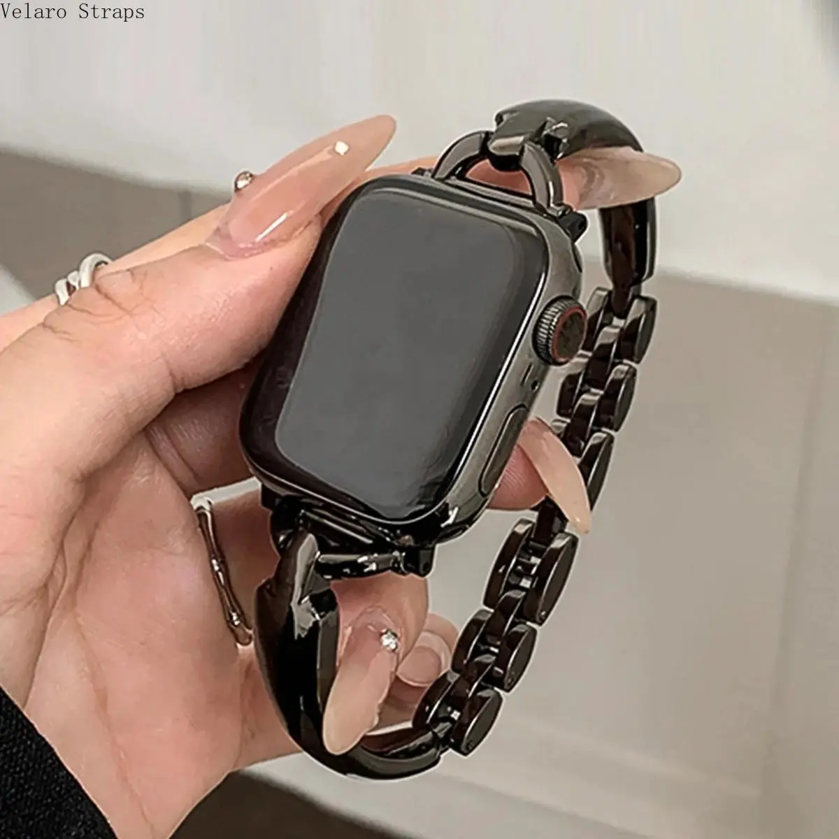T-Shaped Thick Watch Band, D-Buckle Replacement Strap Only Compatible with Apple Watch Series 1-9/SE, Smart Watch Accessories