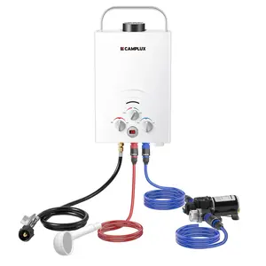 CAMPLUX Tankless Water Heater, 1.58 GPM Propane Portable Water Heater With Pump Kit for Camping, RV