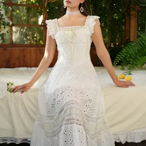 Melon Soda Pop Corset Dress-LuminaVenus Dresses Maxi Sress Prom Wedding Dress Teacher Outfits Outfits Wedding Gown Beach Vacation Outfit Party Outfit Women's Summer Sleeveless Elegant Basic Cute Embroidered Elegance White Womenswear Lace Cotton