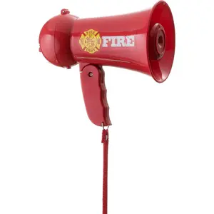 Dress Up America Firefighter Megaphone for Kids - Red Fireman Megaphone Bullhorn with Siren Sound