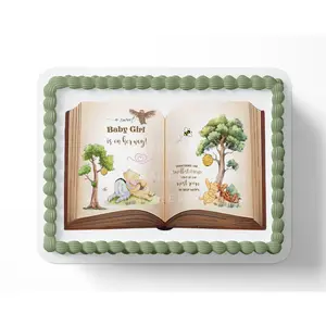 Pooh Bear Baby Shower Cake Topper | Vintage Book | Sheet Cake Topper | Edible Image | Picture On Cake