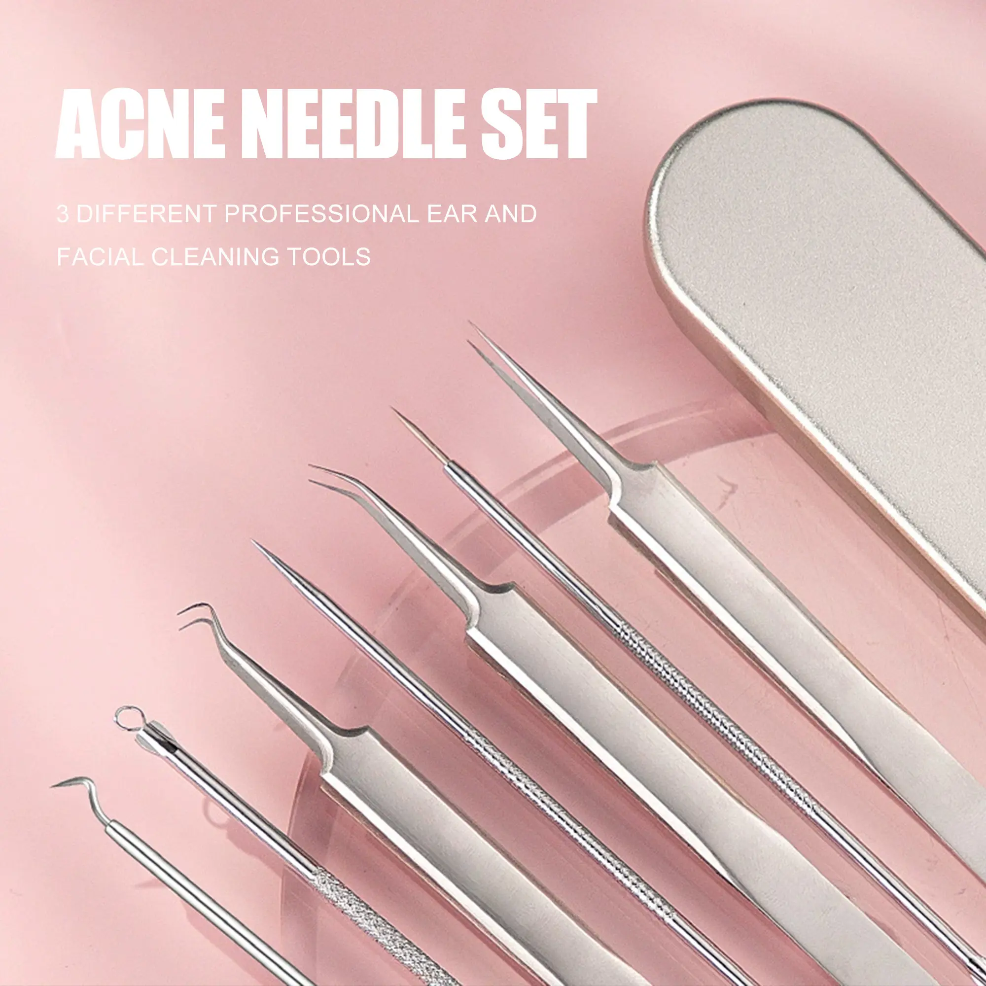 14 Counts Acne Needle Set, Practical skincare set for regular facial maintenance Skin Care Tools Stainless Acne Extractor