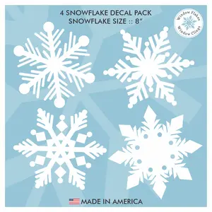 8" Snowflake Window Clings