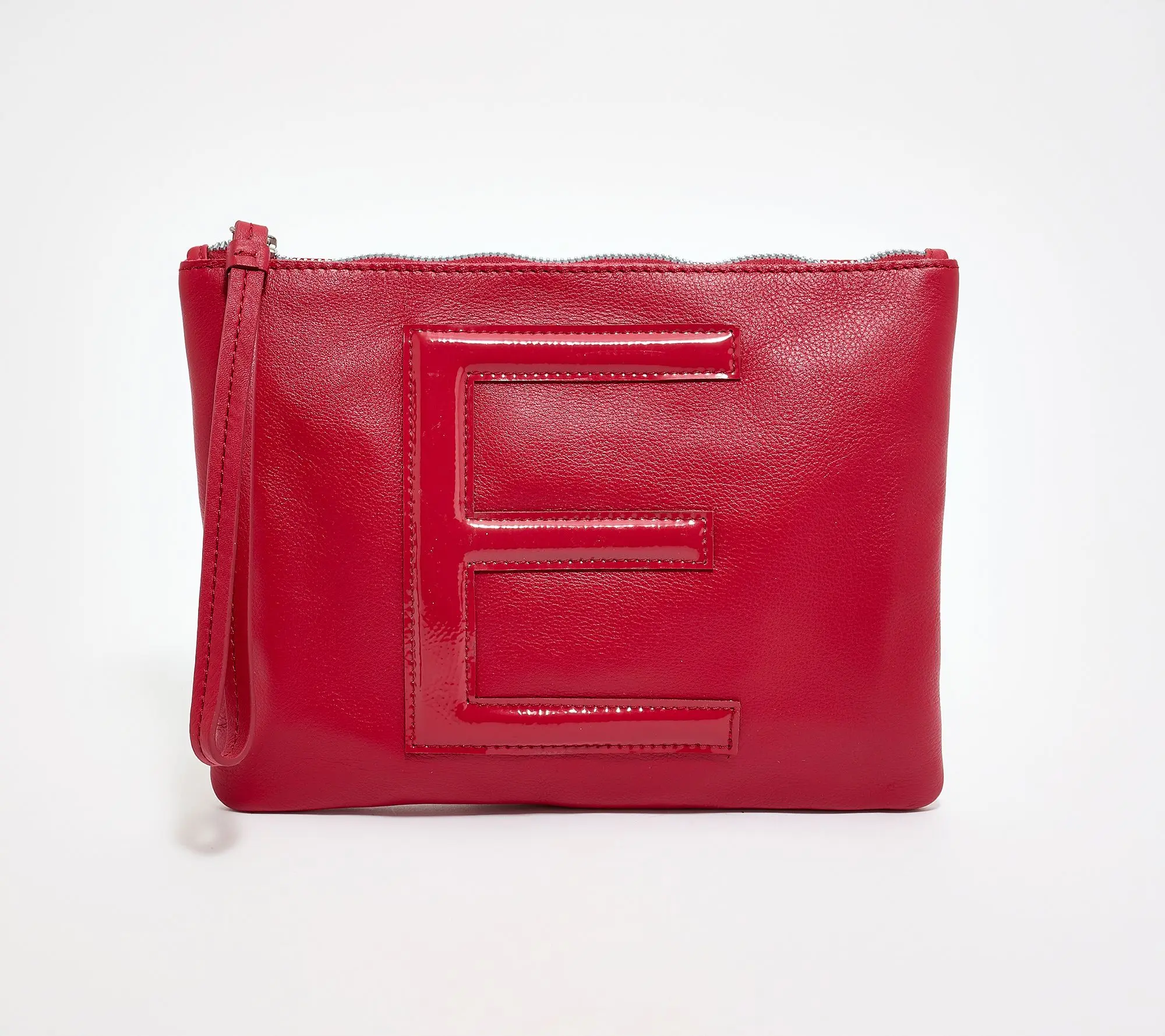 American Leather Co. Dover Leather Tonal Monogram Wristlet Pouch