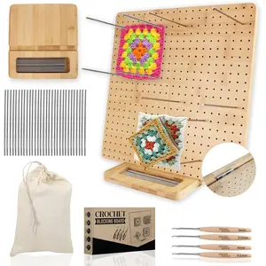Crochet Blocking Board - 13" Foldable  Blocking Board with 35  Pins and Hooks, Ideal for Granny Squares, Knitting Projects, and Gifts for Crocheters