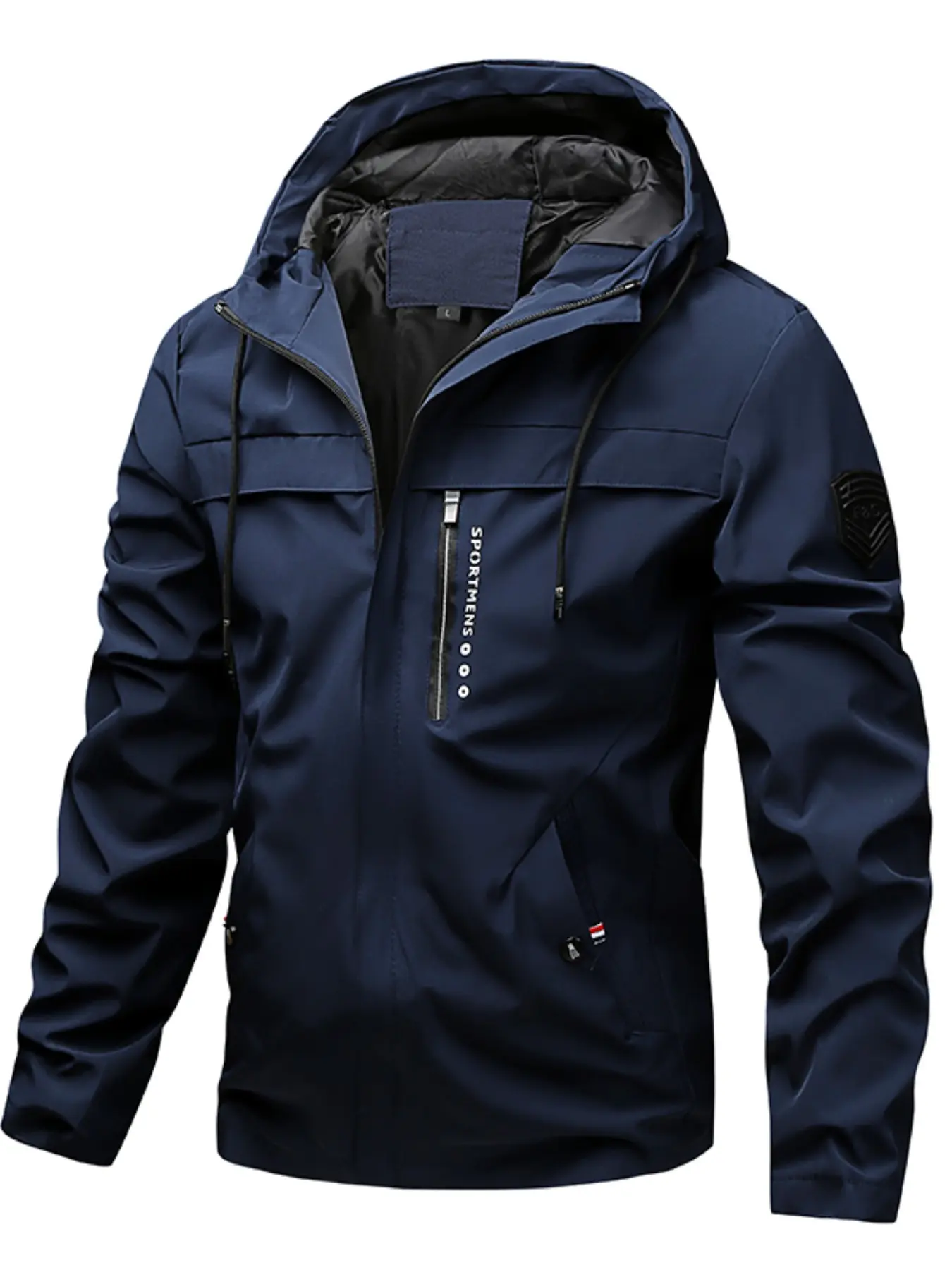Men's Spring & Autumn Hooded Long Sleeve Jacket Coats, Menswear Casual Sportswear Windproof Waterproof Workwear Outerwear, Stylish and Functional All-Season Daily Wear Clothing