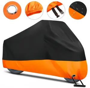 Waterproof Motorcycle Cover with Anti-theft Hole,Scratches,UV Ray Protection,Against Defoliation,Bird Droppings,Dustproof,104.33*49.21*41.34 Inchs,Suits All Weather Outing Parking