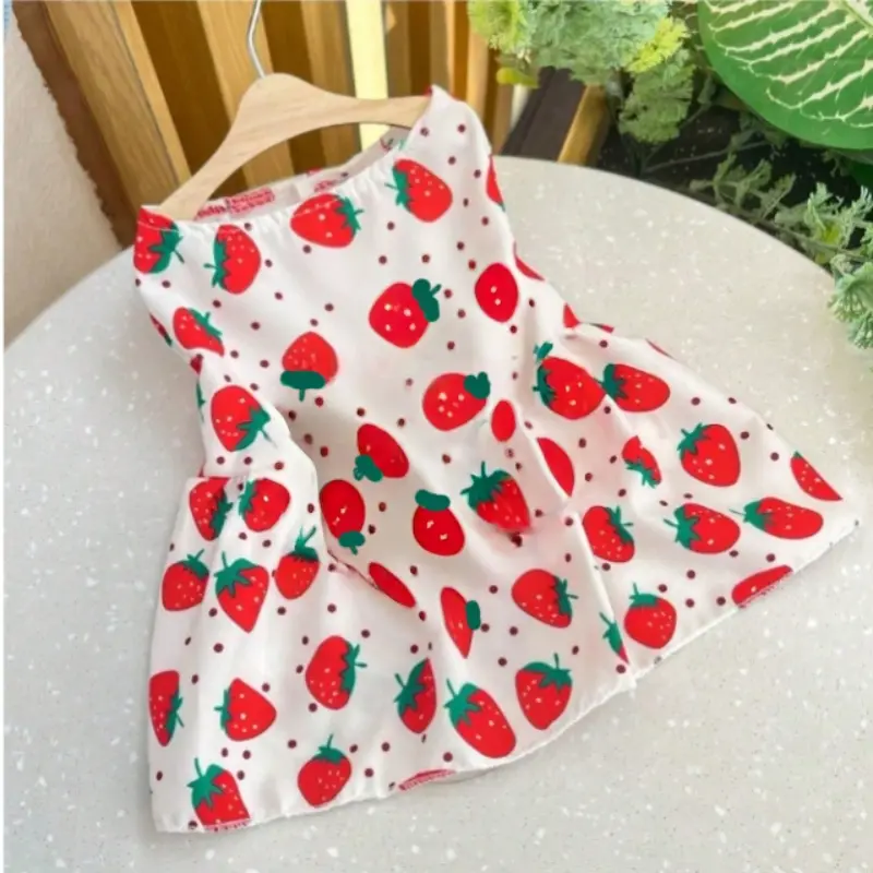 Fruit-Print Pet Dog Dress, Puppy Clothes, Husky Clothes, Cute Outfit for Holidays, Parties, Travel, Beach Trips and Outdoor Fun, Clothing