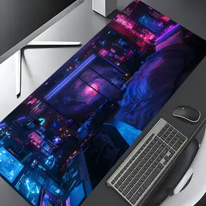 Galaxy Neon Space Design Large Gaming Mouse Pad,Aesthetic Desktop Drotection Pad,Washable Rubber Pad Non-Slip Lock Edge Multi-Size Mouse Pad Suitable For Home Office,Desk Accessories,Good Gift for Family and friends