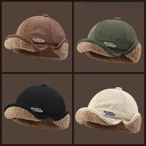 Unisex Winter Thickened Duck-Tongue Hat Windproof Fleece-Lined Ear-Protection Cap Multifunctional Outdoor Cycling Lei Feng-Style Winter Hat with Extended Duck-Bill Brim and Full Fleece Lining