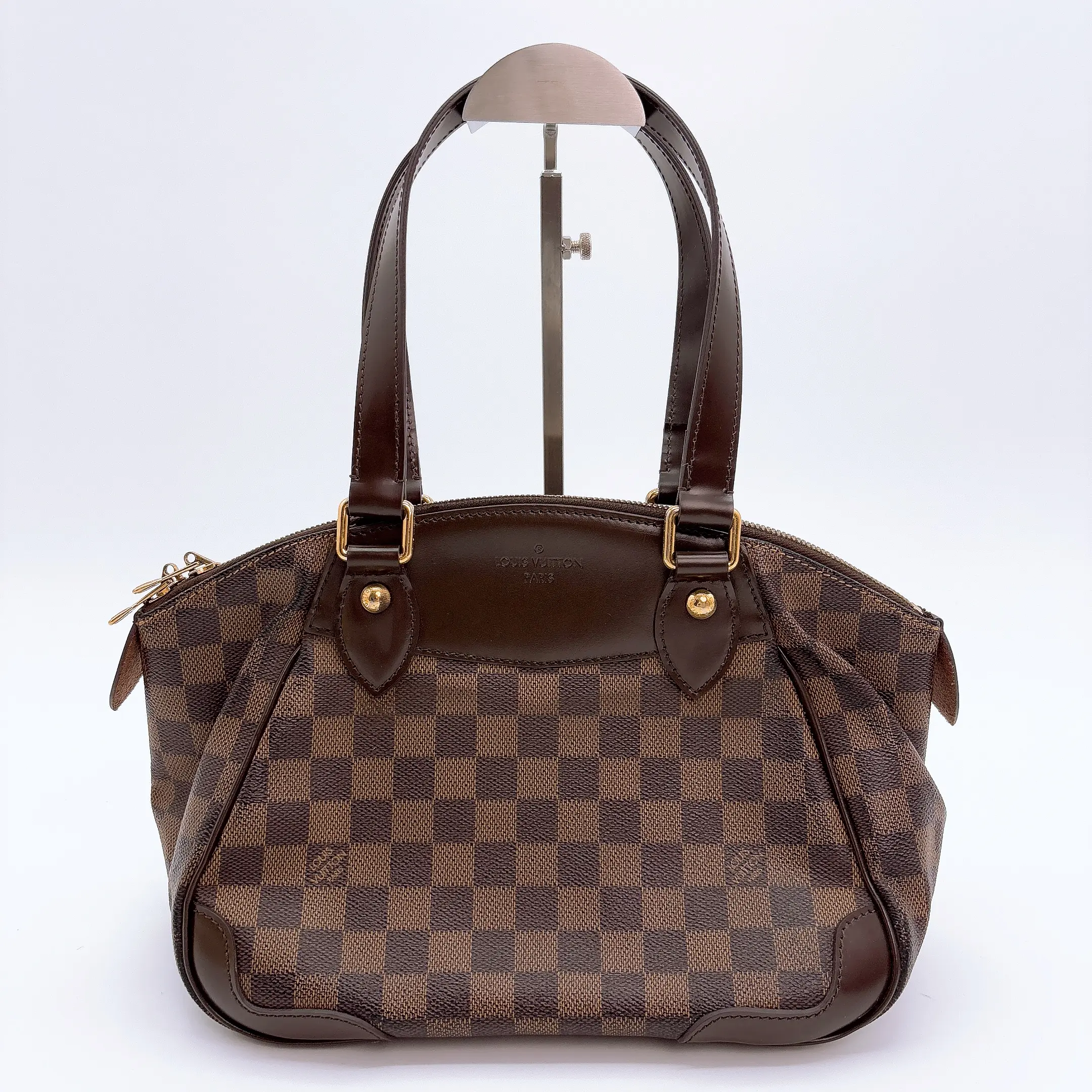 Pre-owned Louis Vuitton canvas Shoulder Bags Damier Ebene Verona PM