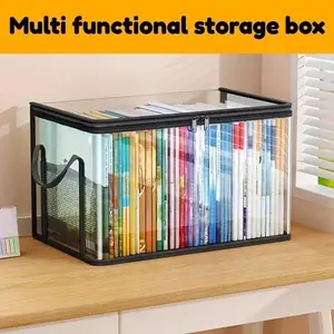 【 Free Shipping 】Large Clear Thick Plastic Storage Box with Hinged Lid,  Camping, Travel, Attic and MovingHeavy-Duty Durable High Capacity Organizer, Perfect for Home,