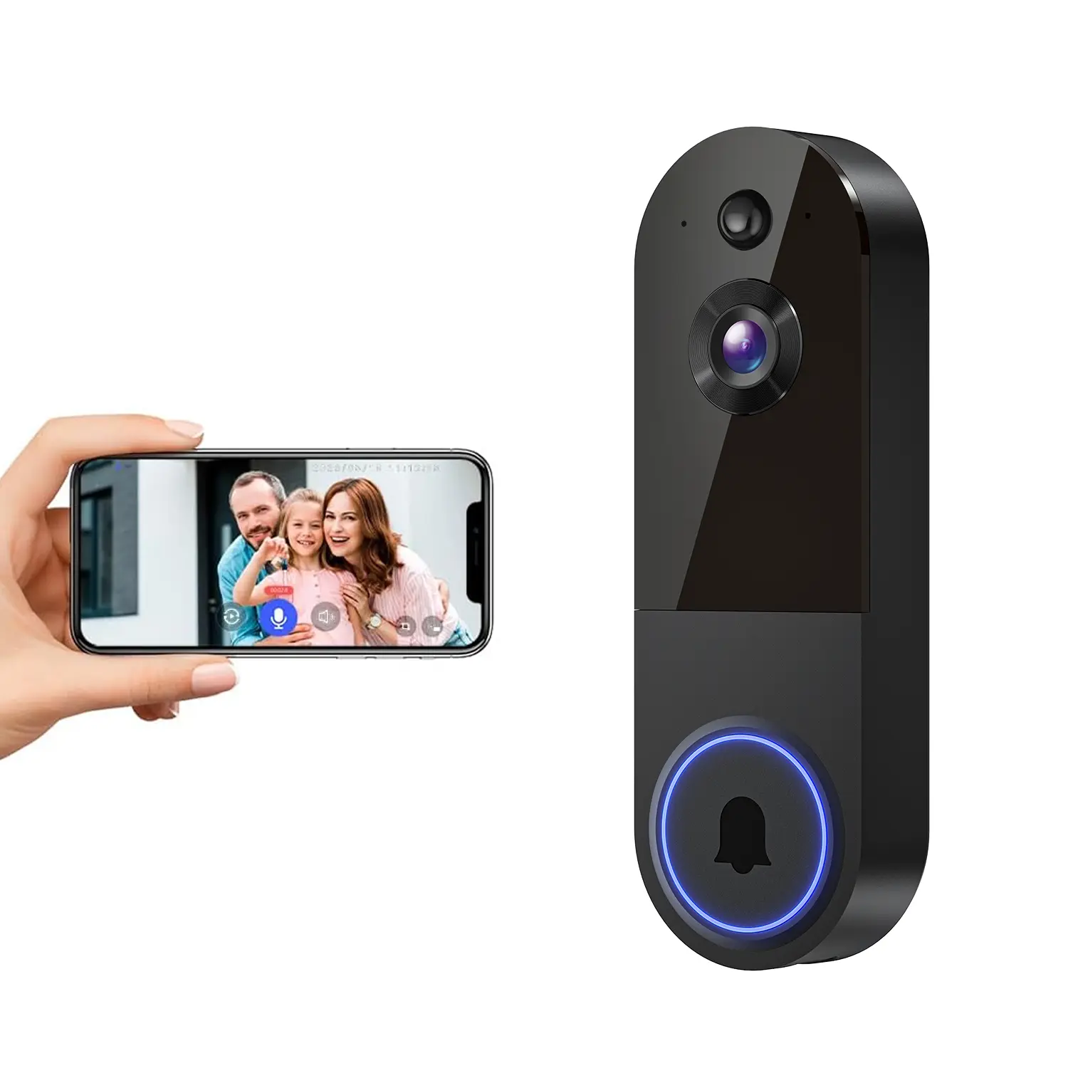 Doorbell Camera Wireless 1080P Wireless WiFi Video Doorbell Camera with Chime | AI Human Detection, Night Vision, Cloud Storage, Instant Alert | 2.4GHz Rechargeable Outdoor Security Weatherproof Silicone Nest Doorbell Case