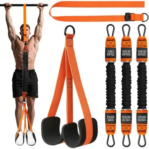 Two Foots Pull Up Assistance Bands, Heavy Duty Resistance Band for Pull Up Bar, Adjustable Weight/Size with Fabric Feet/Knee Rest, Bands for Pull Up Assist for Strength Training, Pull Up