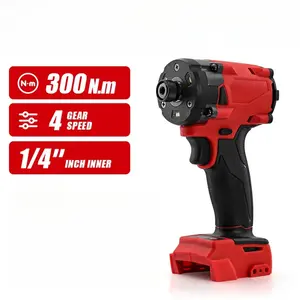 2026 New Brushless Screwdriver for 18V Battery Pin 300N.M Adjustable 4-Speed Forward Reverse Rotation Electric Screwdriver